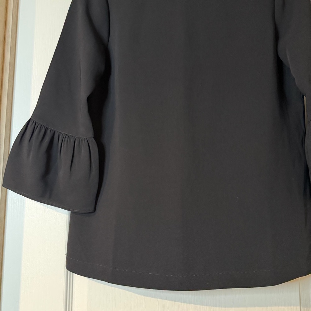 Madewell Black Elegant Bell Sleeve Women's Woven Top XS - Picture 4 of 6